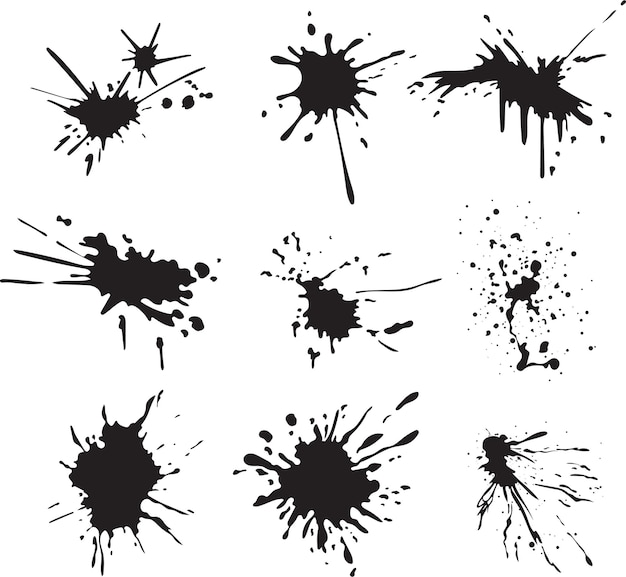 Blut tropft schmelzende Tinte Tropfen Vektor-Set