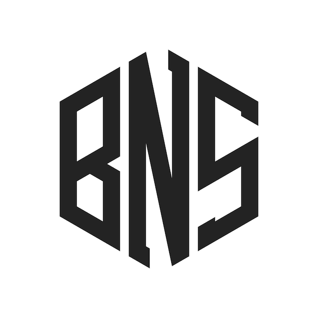 BNS-Logo-Design Anfangsbuchstaben BNS-Monogramm-Logo in sechseckiger Form
