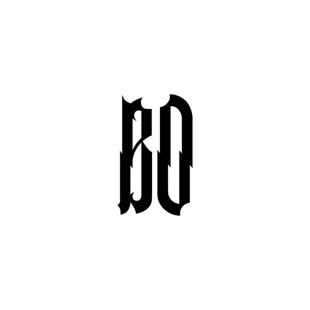BO-Monogramm-Logo-Design, Buchstabe, Text, Name, Symbol, einfarbig, Logo, Alphabet, Zeichen, einfaches Logo