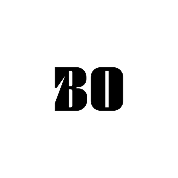 BO-Monogramm-Logo-Design, Buchstabe, Text, Name, Symbol, einfarbig, Logo, Alphabet, Zeichen, einfaches Logo
