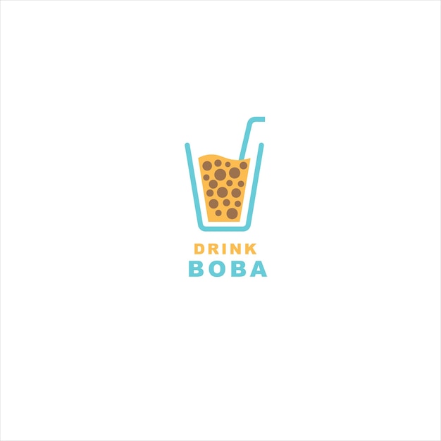 Boba-drink-logo-vektor für das branding von getränkeunternehmen