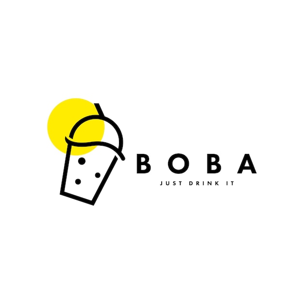 Boba drink logo vorlage vektor