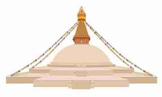 Vektor bodnath, der große weiße stupa-tempelkomplex in kathmandu buddhanath