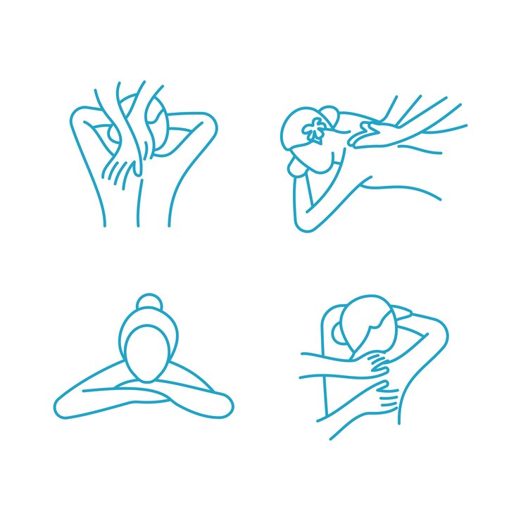 Vektor body massage-logo-design-vektor-ikonen-illustration