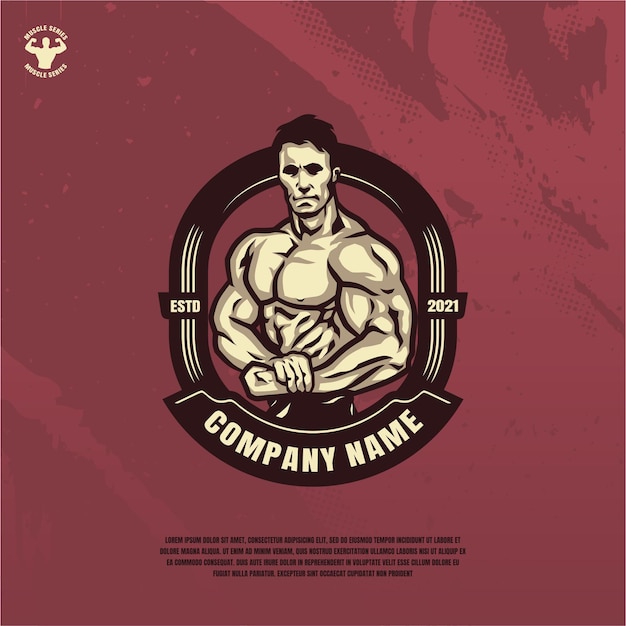 Bodybuilder fitness modell illustration