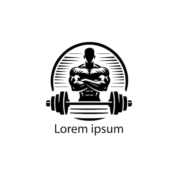 Bodybuilding-Sport-Fitness-Logo-Ikonen-Vektorvorlage