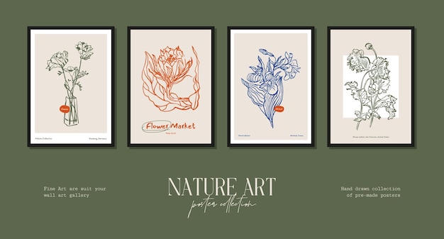 Böhmische Postersammlung mit Wildblumen und botanischen Illustrationen für Ihre Wandkunstgalerie