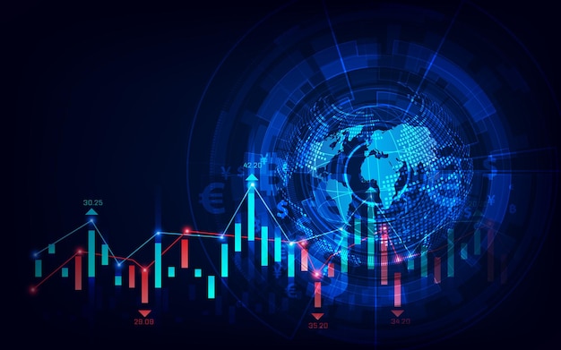 Vektor börsen- oder devisenhandel grafik in grafischem konzept geeignet für finanzielle investitionen oder wirtschaftliche trends geschäftsidee und design aller kunstwerke