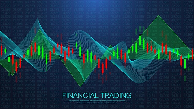 Börsen- oder devisenhandelsgeschäftsdiagramm für finanzanlagekonzept. geschäftspräsentation für ihr design und ihren text. wirtschaftstrends, geschäftsidee und technologieinnovationsdesign.