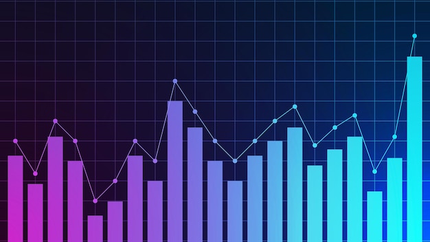 Börsen- oder Finanzdiagramm-Investitionshandelsdiagramm-Konzepthintergrund. Vektor-Illustration.