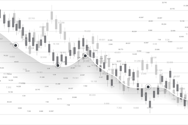 Börsen- und börsengeschäft candle-stick-diagramm von aktienmarkt-investitionshandelsaktien...