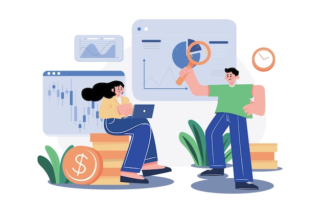 Börsenanalyse Illustrationskonzept