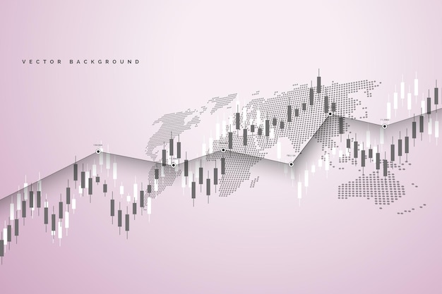 Börsendiagramm oder devisenhandelsdiagramm für geschäfts- und finanzkonzeptberichte und investitionsvektorillustration investment