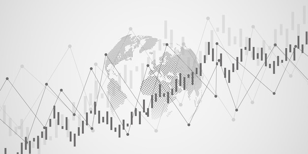 Börsendiagramm oder devisenhandelsdiagramm für geschäfts- und finanzkonzeptberichte und investitionsvektorillustration investment