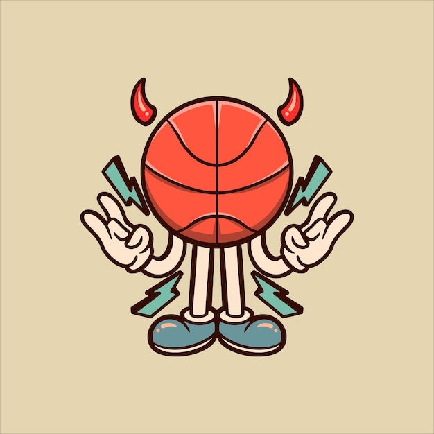 Böses basketball-cartoon-vektordesign