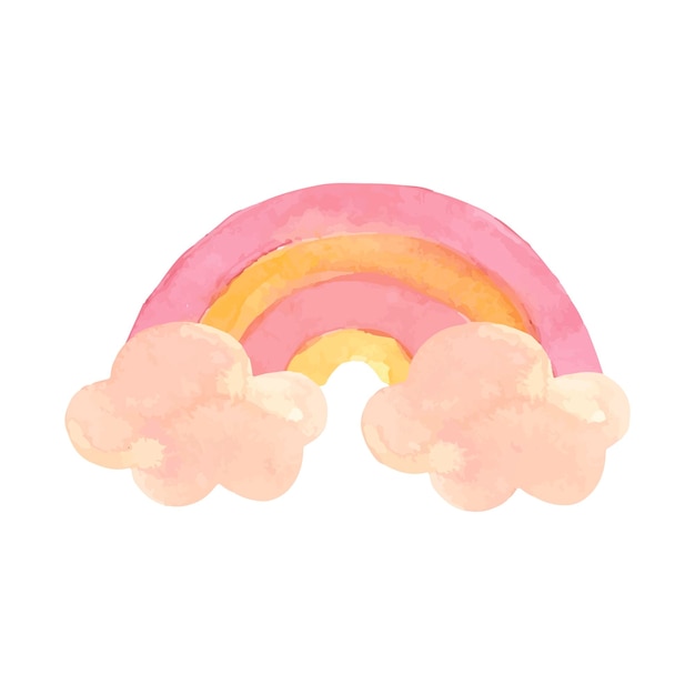 Boho Aquarell Regenbogen Baby süßes Spielzeug Vektor-Illustration