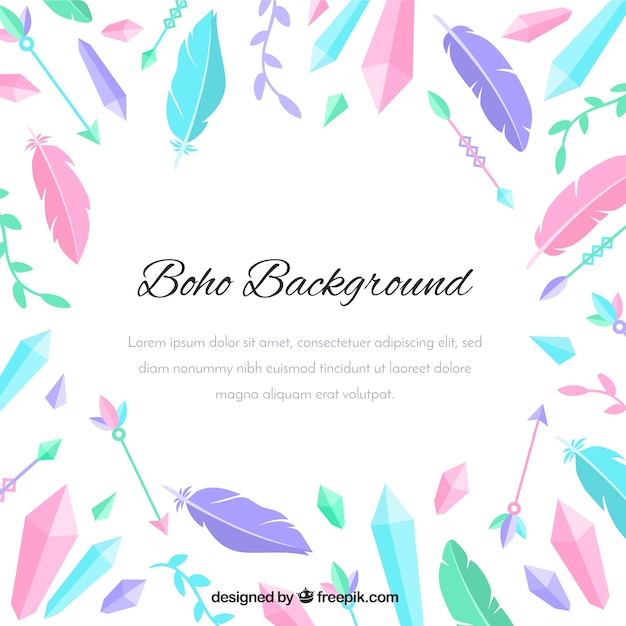 Boho hintergrund mit federn