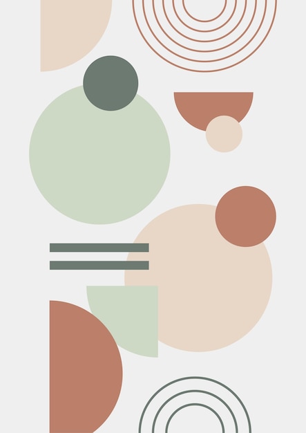 Vektor boho-moderne minimalistische abstrakte linienkunstdruck mit geometrischer form