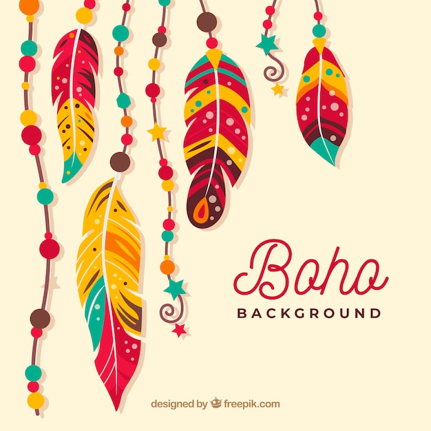 Boho stil hintergrund mit flachem design