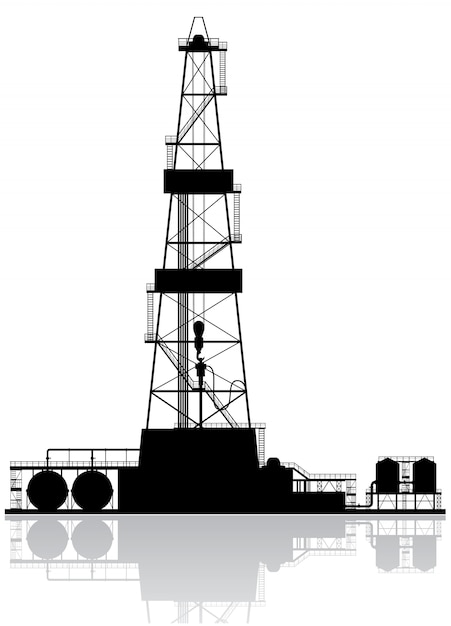 Vektor bohrinsel silhouette.