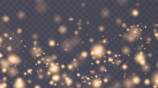 Bokeh-Licht-Effekt-Hintergrund. Weihnachtshintergrund. Pulverstaublicht PNG.