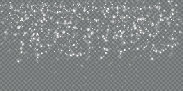 Bokeh-Licht-Lichteffekt-Hintergrund. Weißer PNG-Staublicht-Weihnachtshintergrund des Leuchtens