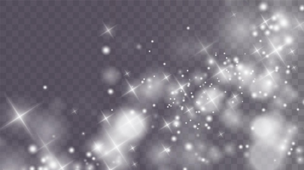 Bokeh-licht lichteffekt hintergrund weißes png-staublicht weihnachtshintergrund aus glänzendem staub