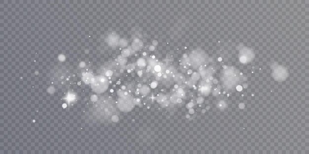 Bokeh-Lichteffekt glänzender Blendung auf transparentem Hintergrund für Weihnachts-Neujahrs-Design-Glitzer