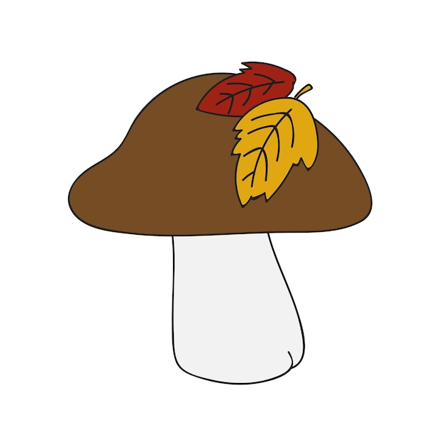 Boletus-pilz im einfachen handgezeichneten stil. vektor-illustration