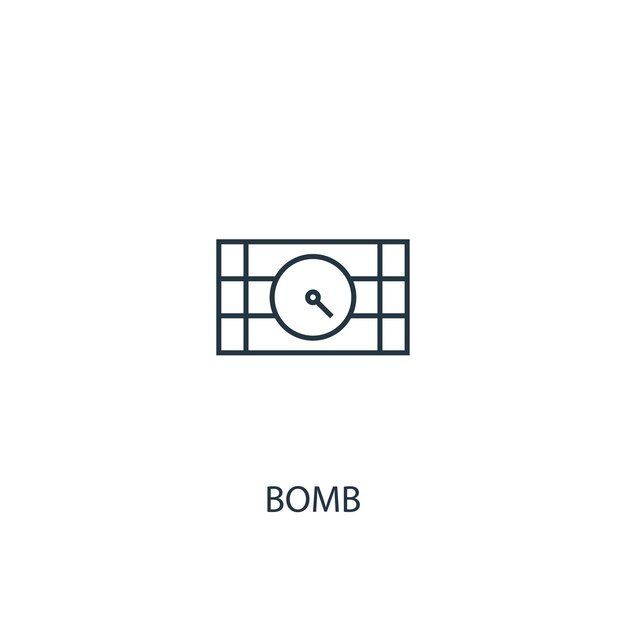 Bombe konzept symbol leitung. einfache elementabbildung. bombe konzept umriss symbol design. kann für web- und mobile ui/ux verwendet werden