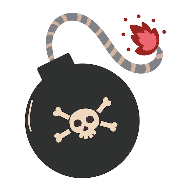 Bombenpirat mit Totenkopf und gekreuzten Knochen