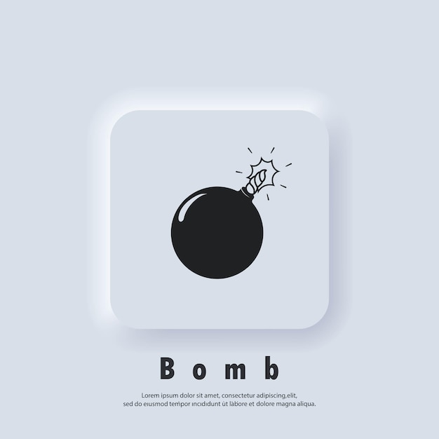 Bombensymbol. bomben-logo. vektor. ui-symbol. neumorphic ui ux weiße benutzeroberfläche web-schaltfläche.