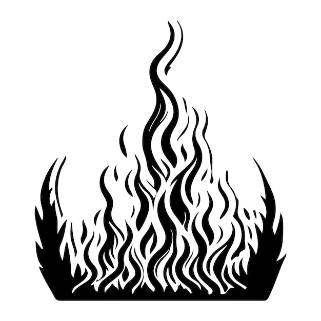 Vektor bonfire icon handzeichnung schwarze farbe lager-logo-symbol perfekt