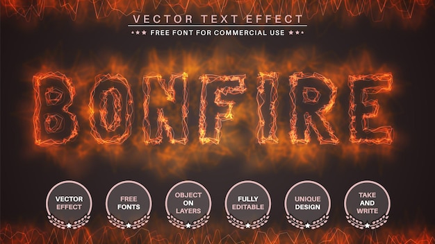 Bonfire texteffekt-schriftart bearbeiten