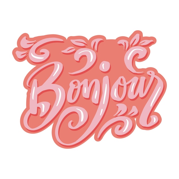 Vektor bonjour paris handschrift inschrift typografie