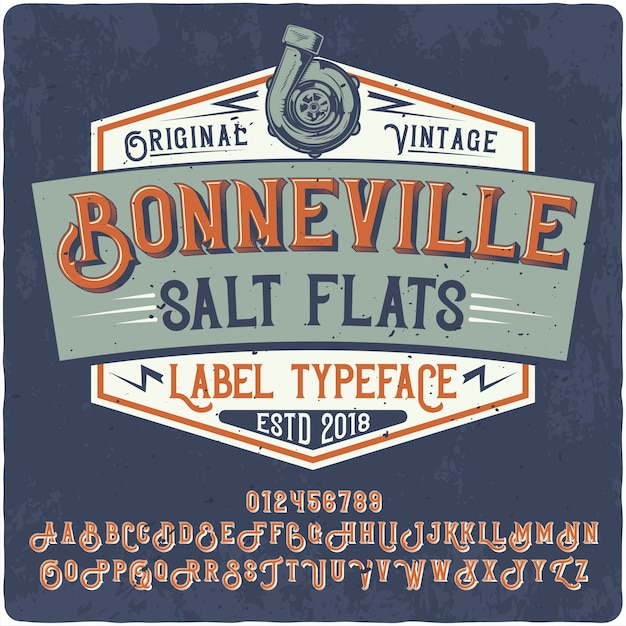 Bonneville label schrift