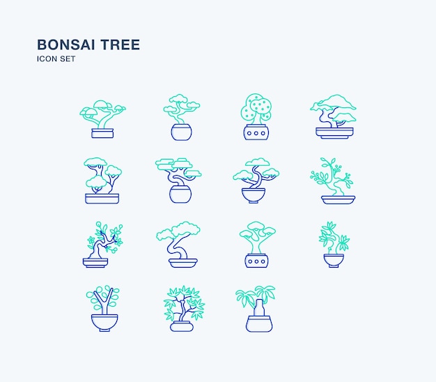 Bonsai-baum-vektorsymbole