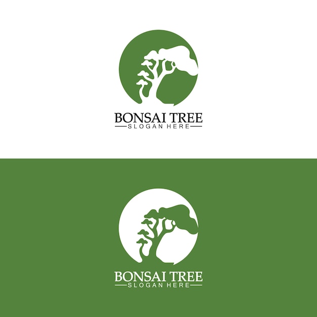 Bonsai-Logo-Design-Silhouette-Symbol-Vektor