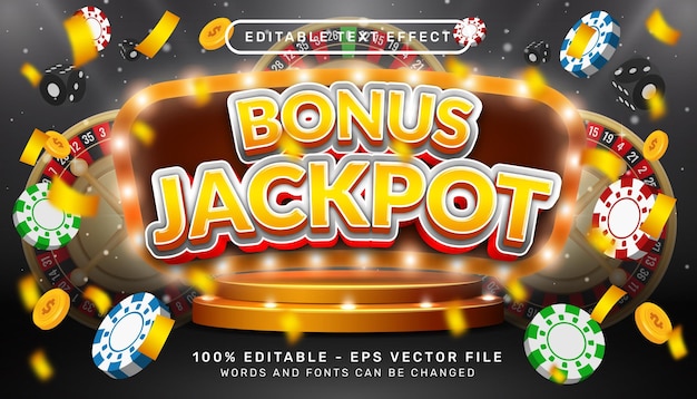 Bonus-jackpot-3d-texteffekt und bearbeitbarer texteffekt