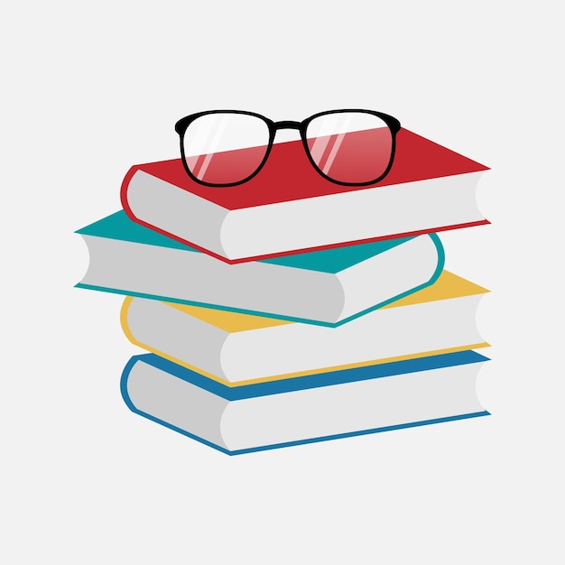 Vektor books_glasses_color