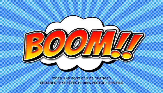 Boom Comic bearbeitbare Texteffektvorlage 3D-Fett-Cartoon-Schrift