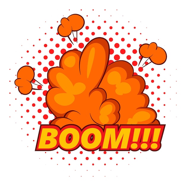 Vektor boom-comic-explosionssymbol pop-art-illustration des boom-comic-explosions-vektorsymbols für das web