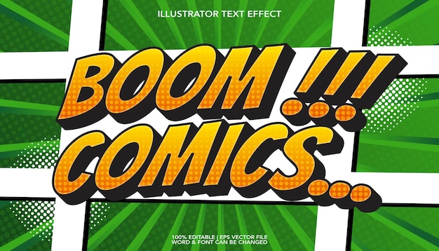 Vektor boom comics texteffekt