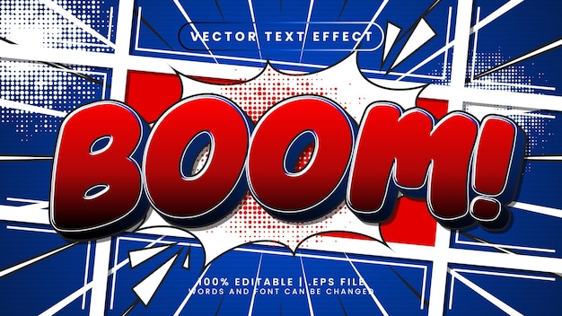 Boom editierbarer texteffekt mit comic- und cartoon-textstil