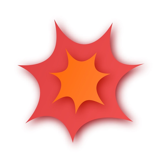 Boom Scherenschnitt-Sprechblase Hintergrund mit Scherenschnitt-Explosion Vektorillustration