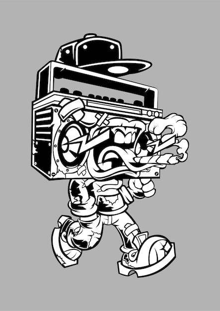 Boombox-cartoon-figur