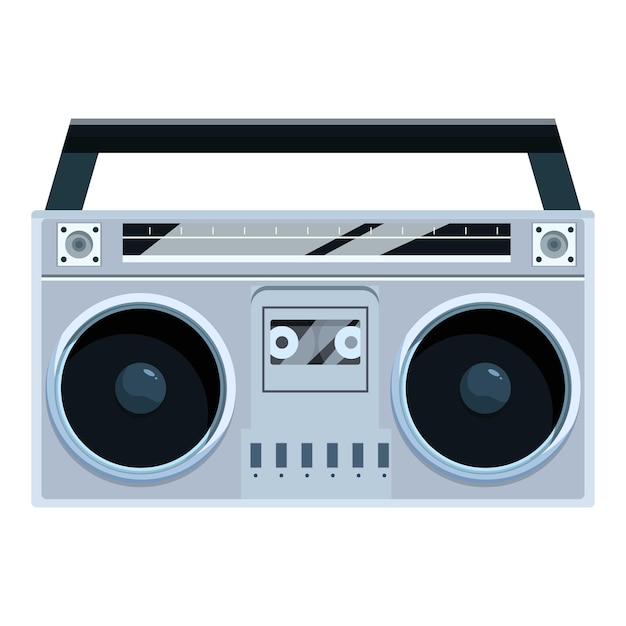 Boombox im Retro-Stil, die Musik mit Kassetten spielt