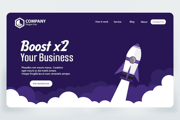 Boost business website landing page vektor vorlage