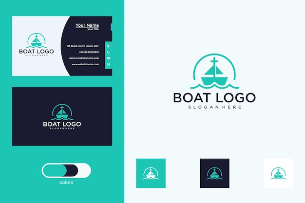 Bootslogo-design und visitenkarte