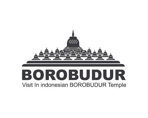 Borobudur ist ein indonesischer tempel, eine der wortwunder, vektorgrafik